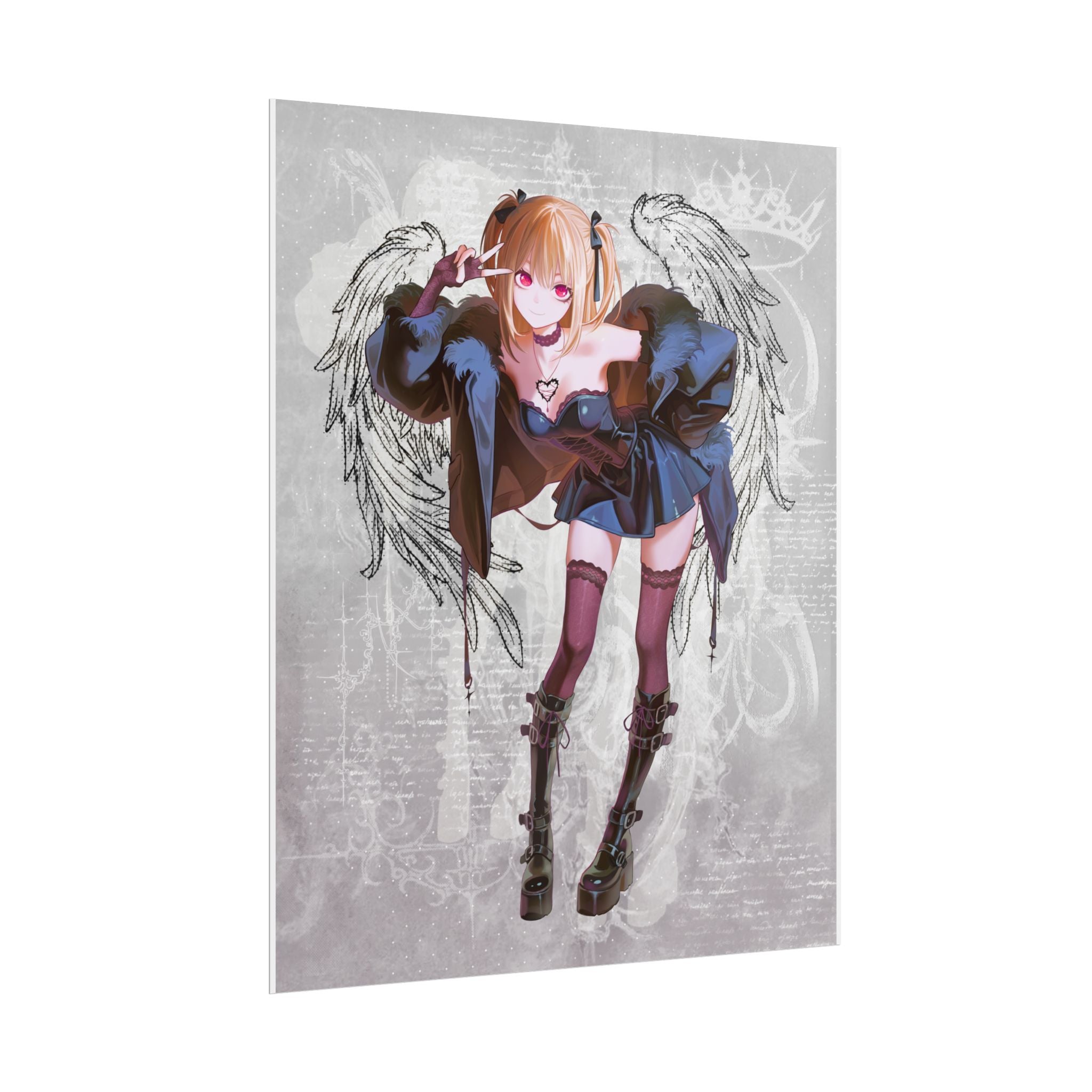 Anime Angel Girl Poster — Gothic Kawaii Wall Art
