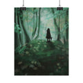 Forest Path Poster — Moody Green Woodland Art Print (Rolled Poster)