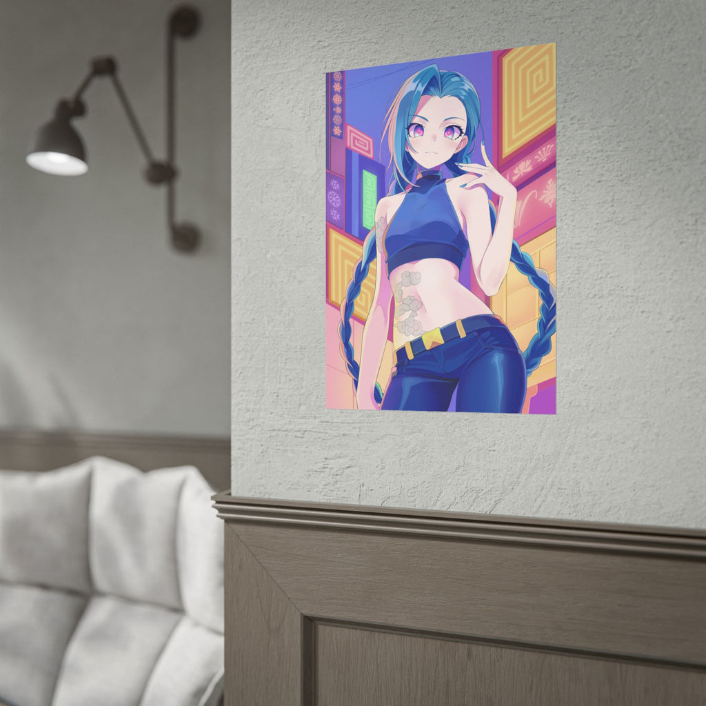 Jinx, Arcane, Neon City Poster — Rolled Wall Art