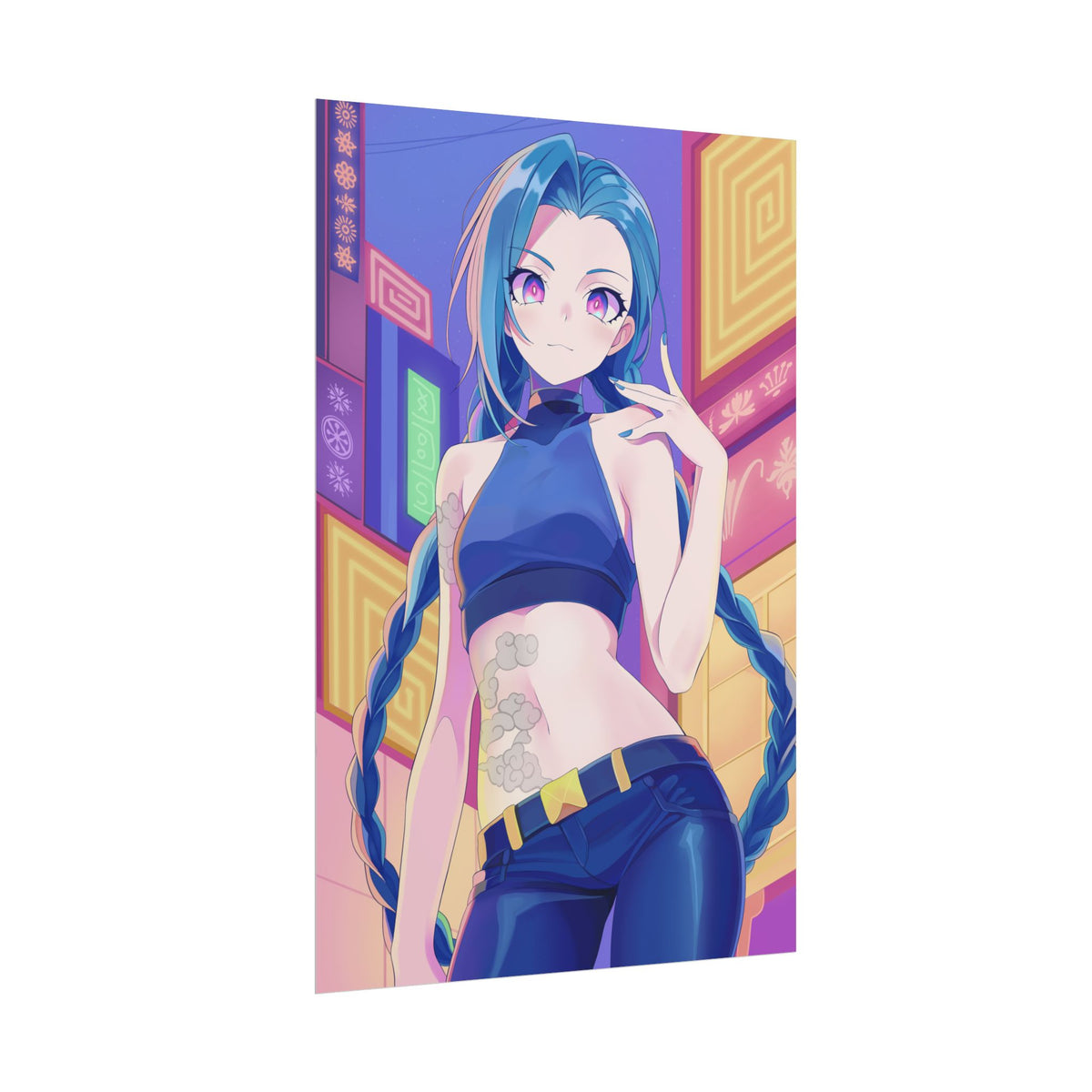 Jinx, Arcane, Neon City Poster — Rolled Wall Art