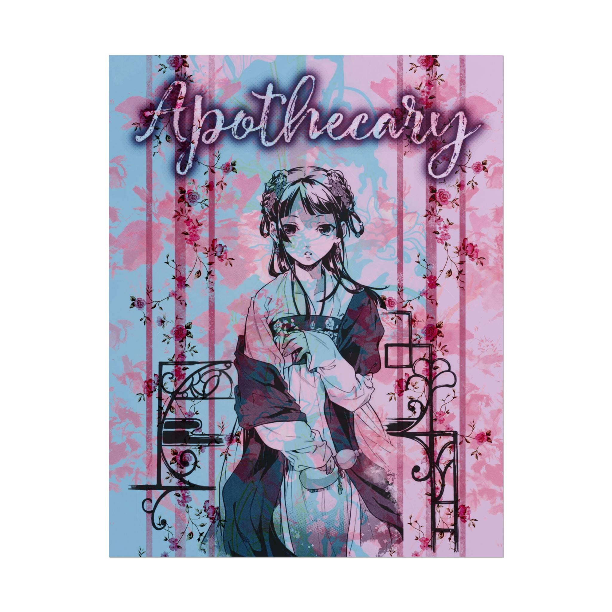 Apothecary Anime Poster – Pastel Sakura Rolled Wall Art