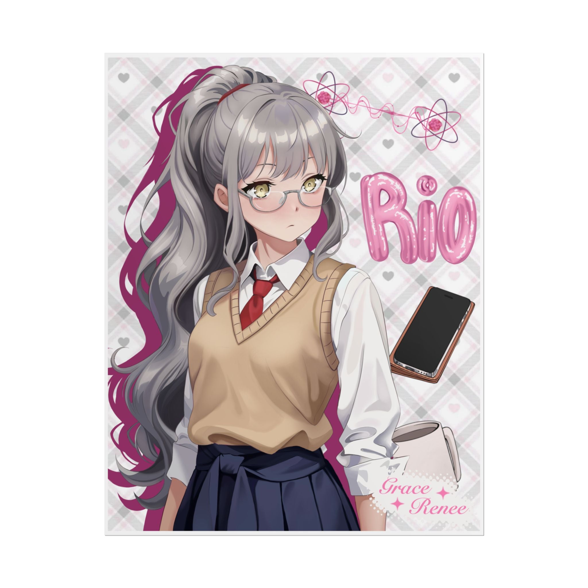 Rio Futaba Anime Girl Rolled Poster — Schoolgirl Aesthetic Wall Art