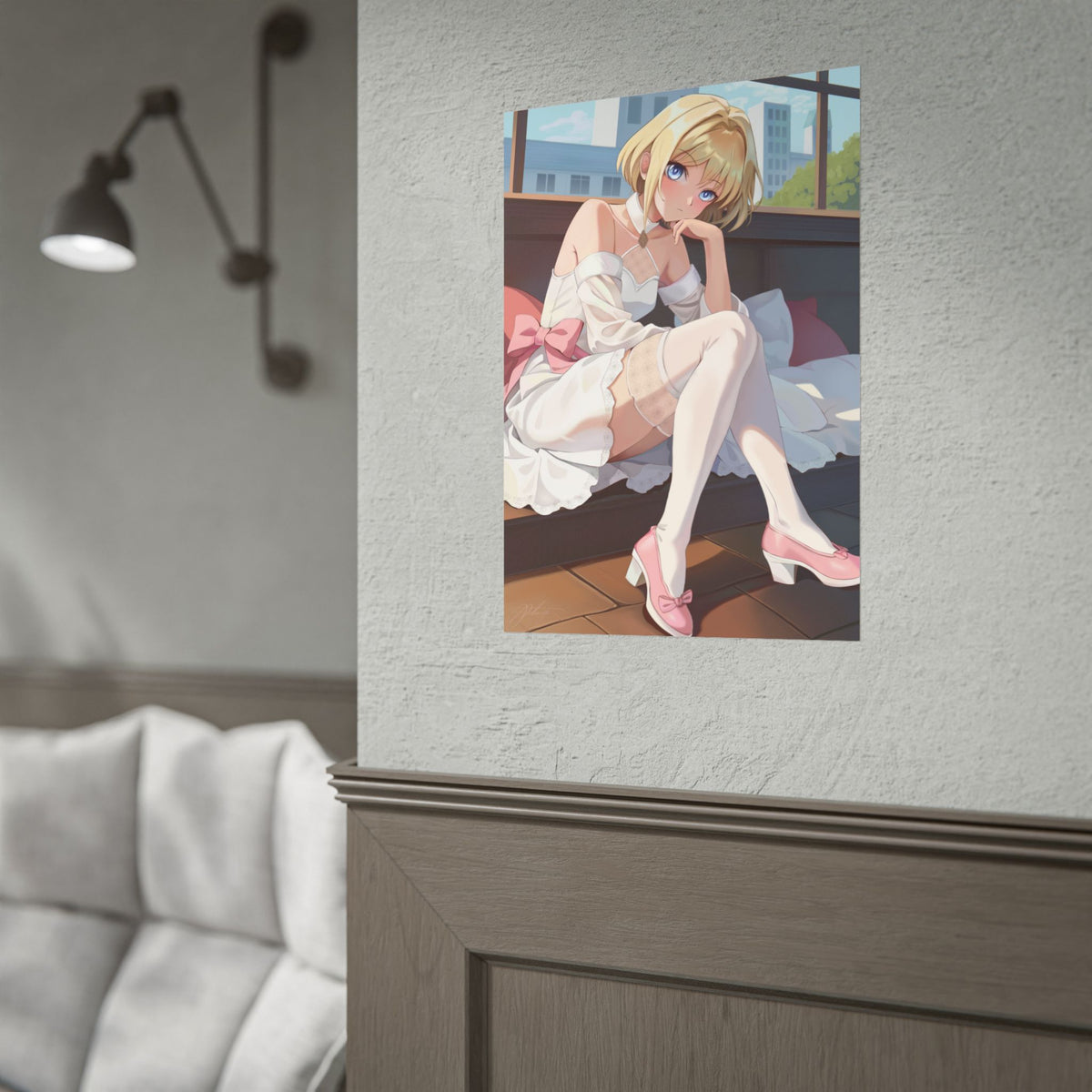 Coquette Anime Girl Bedroom Poster — Rolled Decorative Wall Art