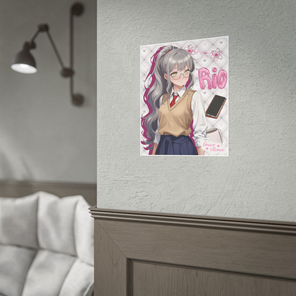 Rio Futaba Anime Girl Rolled Poster — Schoolgirl Aesthetic Wall Art