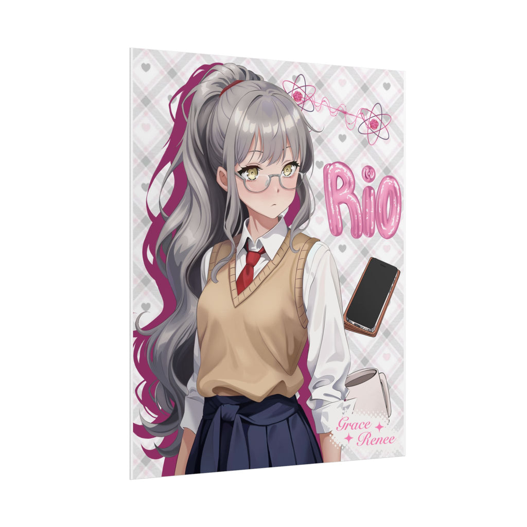 Rio Futaba Anime Girl Rolled Poster — Schoolgirl Aesthetic Wall Art