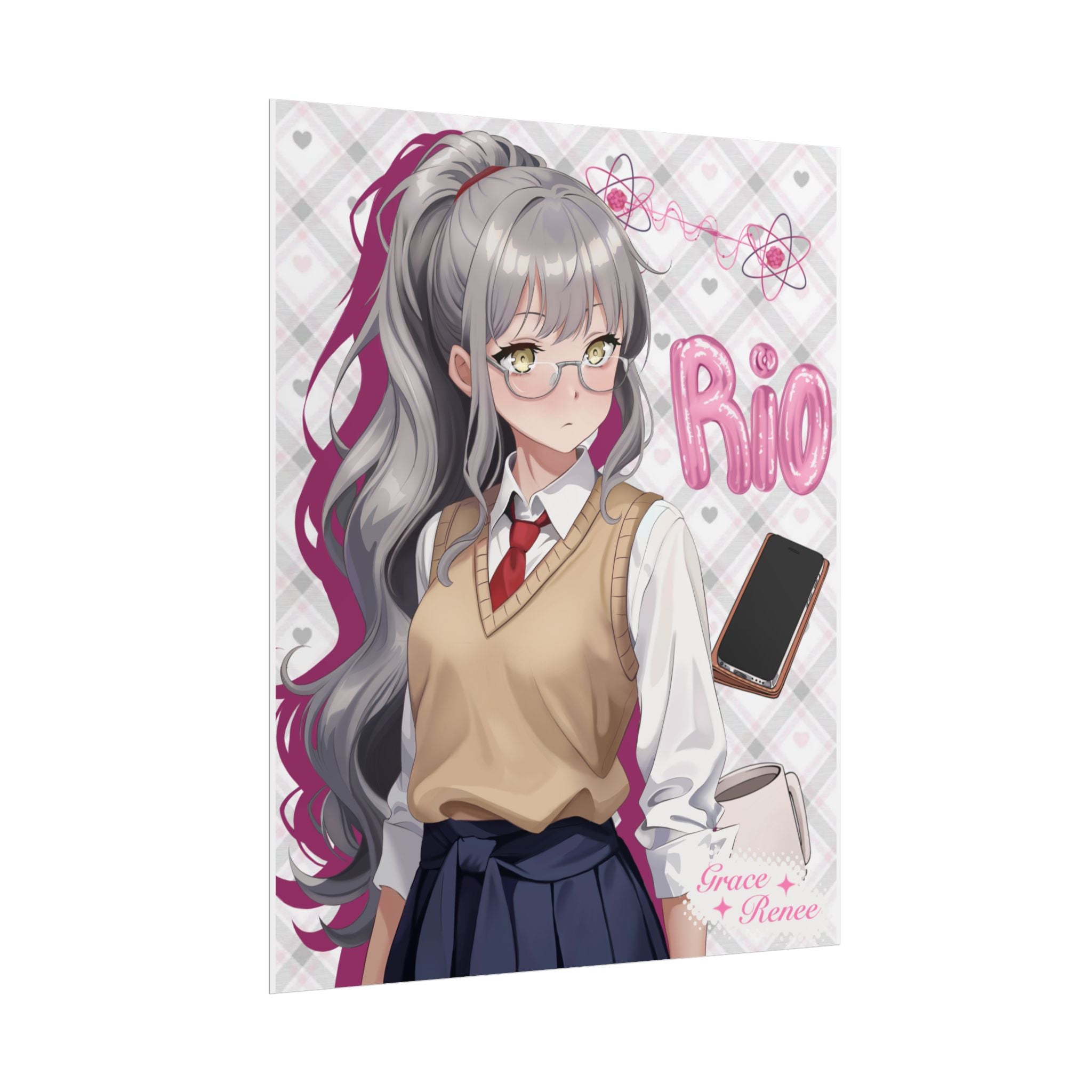 Rio Futaba Anime Girl Rolled Poster — Schoolgirl Aesthetic Wall Art