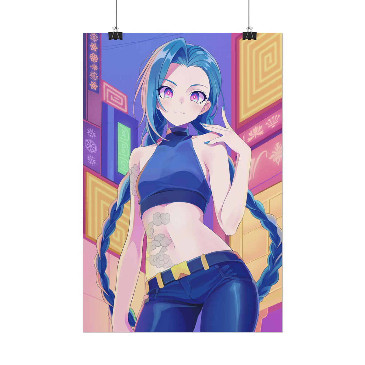 Jinx, Arcane, Neon City Poster — Rolled Wall Art