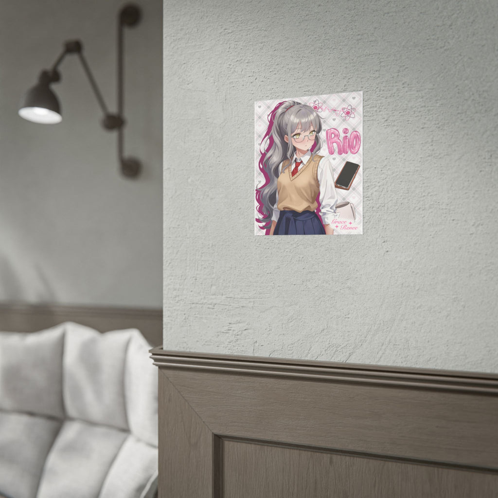 Rio Futaba Anime Girl Rolled Poster — Schoolgirl Aesthetic Wall Art
