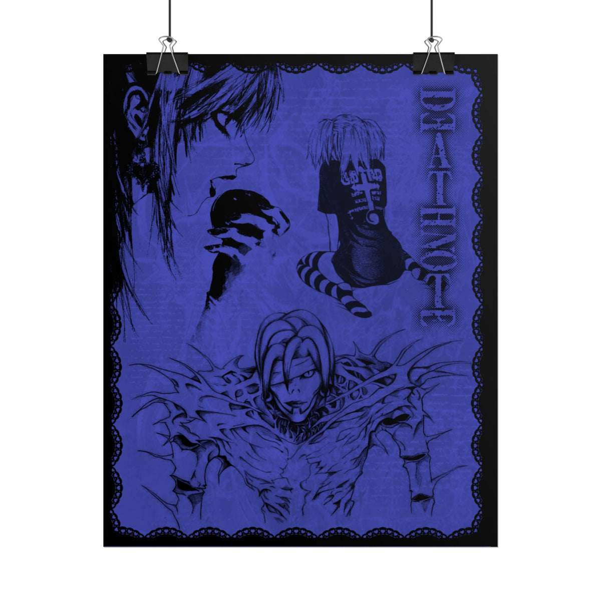 Death Note Anime Poster - Miss Amanae, Dark Blue L Shinigami Art (Rolled Poster)