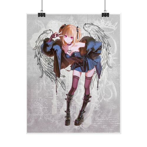 Anime Angel Girl Poster — Gothic Kawaii Wall Art