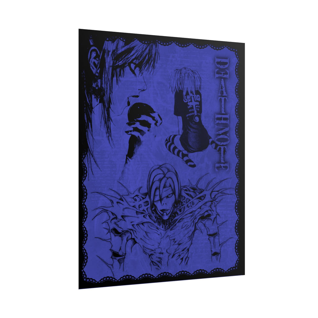 Death Note Anime Poster - Miss Amanae, Dark Blue L Shinigami Art (Rolled Poster)