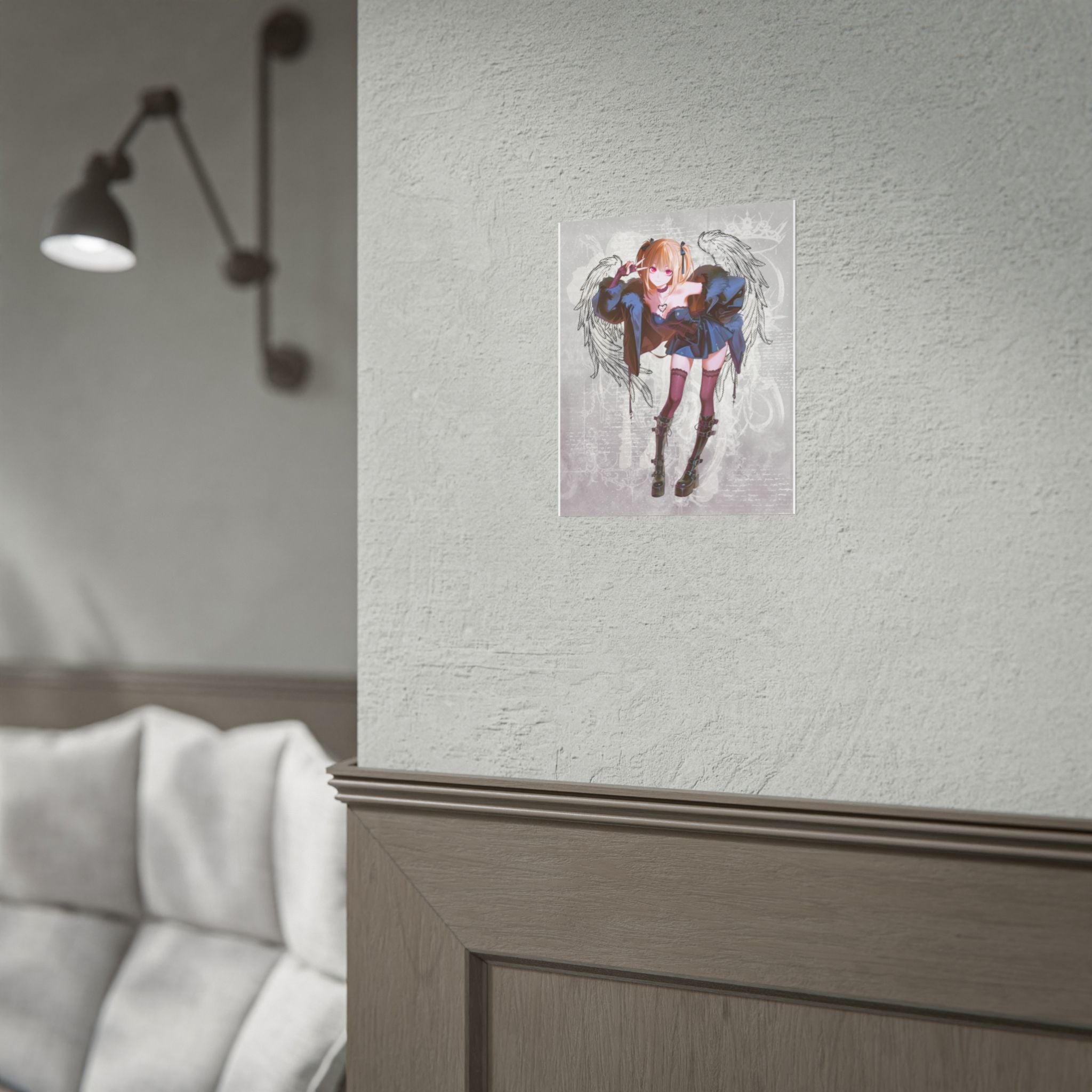 Anime Angel Girl Poster — Gothic Kawaii Wall Art