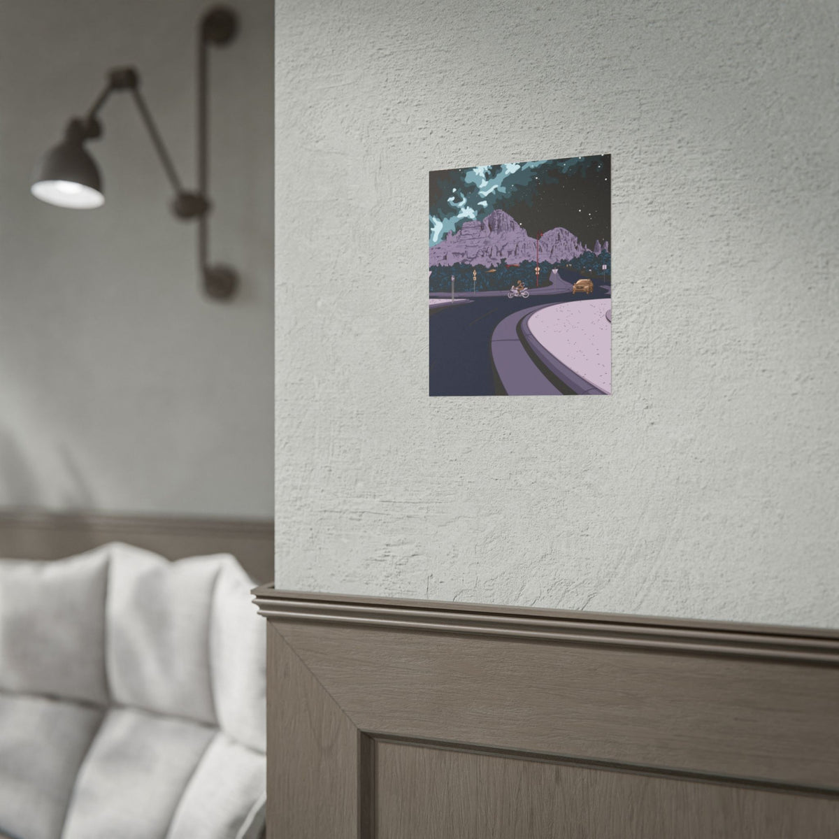 Night Ride Mountain Poster — Rolled Art Print