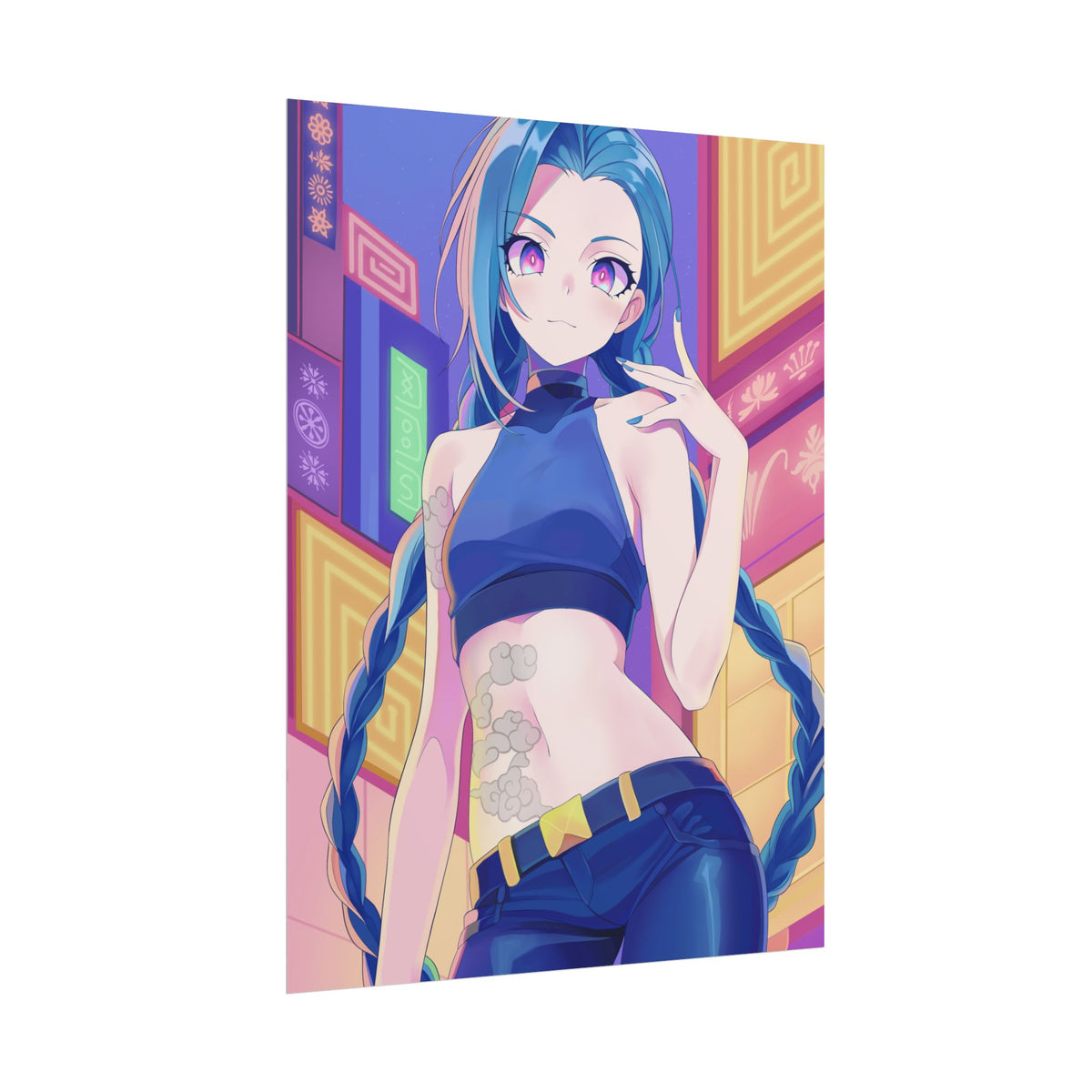 Jinx, Arcane, Neon City Poster — Rolled Wall Art