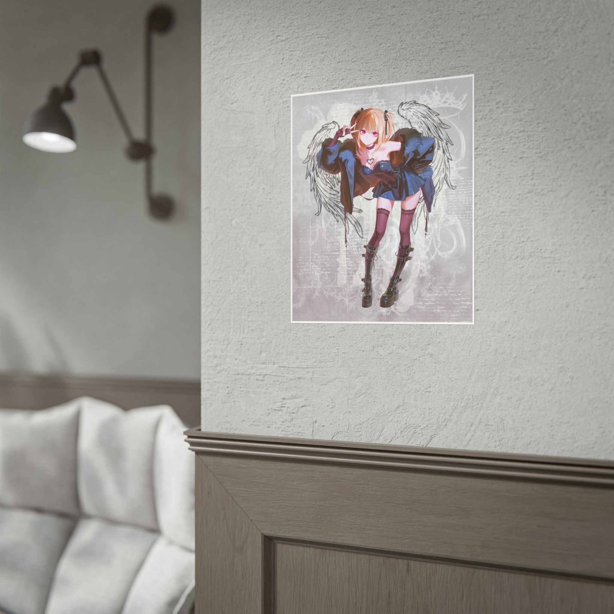 Anime Angel Girl Poster — Gothic Kawaii Wall Art