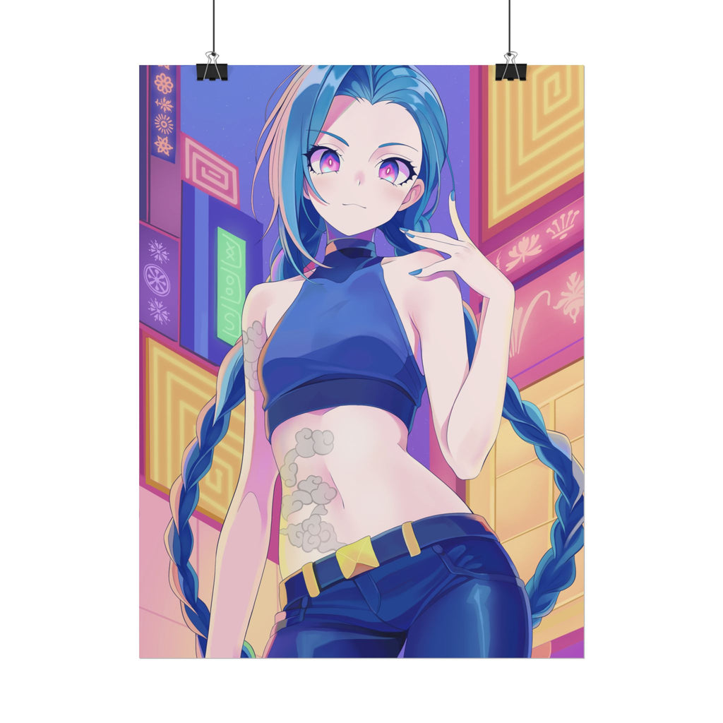Jinx, Arcane, Neon City Poster — Rolled Wall Art
