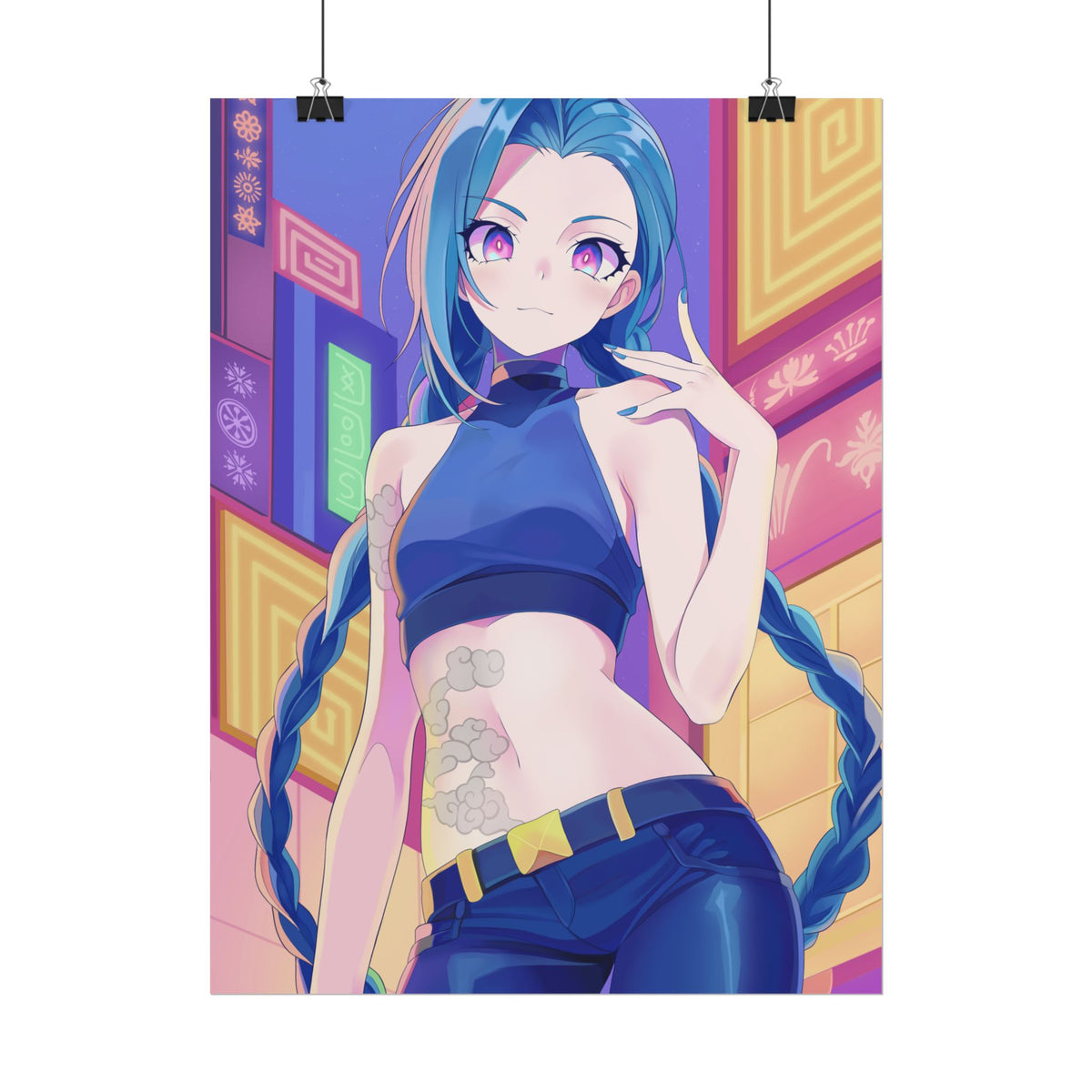 Jinx, Arcane, Neon City Poster — Rolled Wall Art