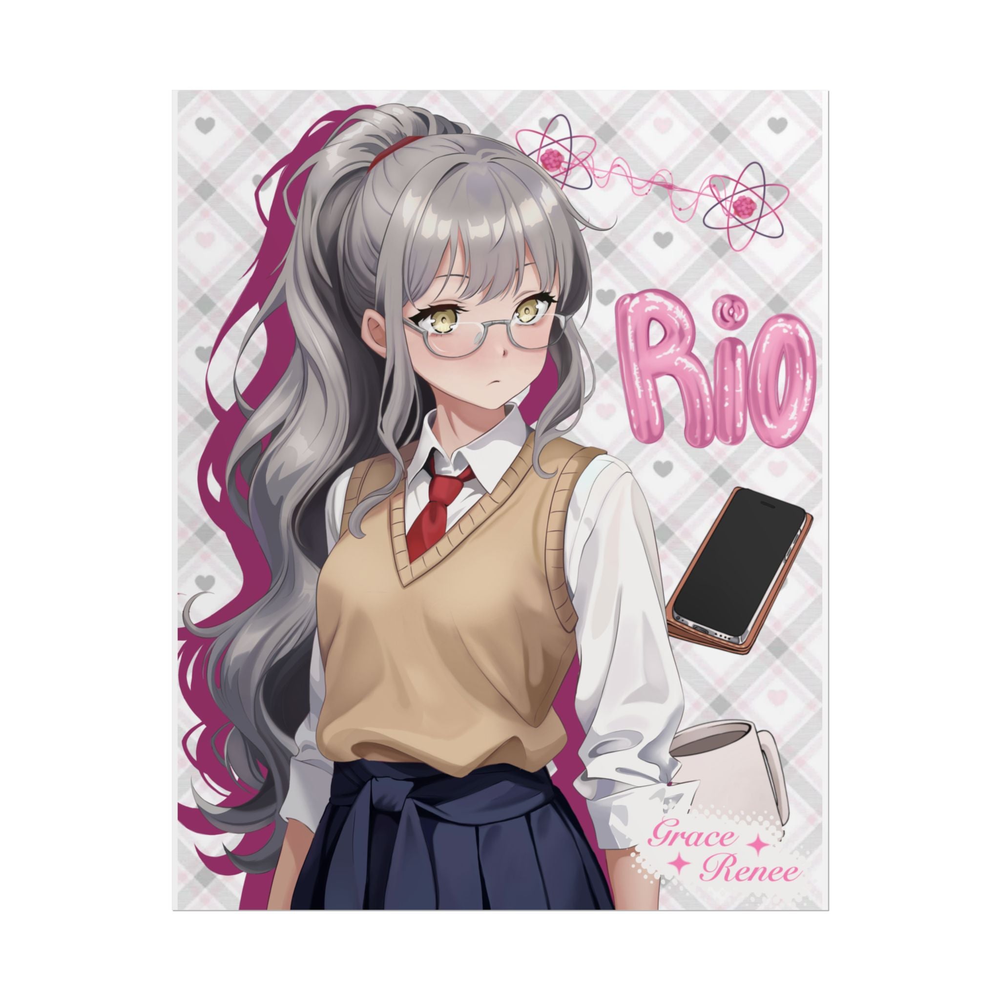 Rio Futaba Anime Girl Rolled Poster — Schoolgirl Aesthetic Wall Art