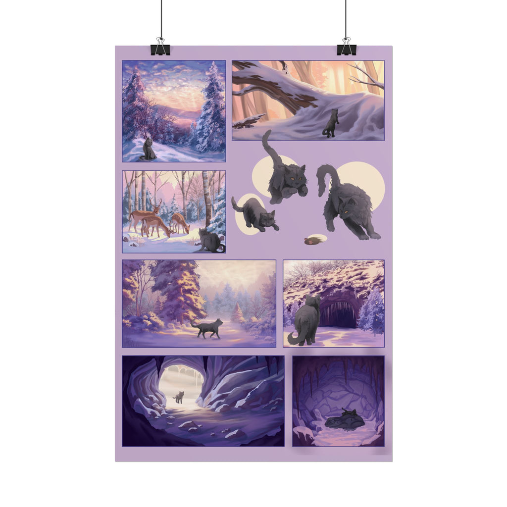 Winter Frog & Cat Comic, Page.3 — Rolled Art Print