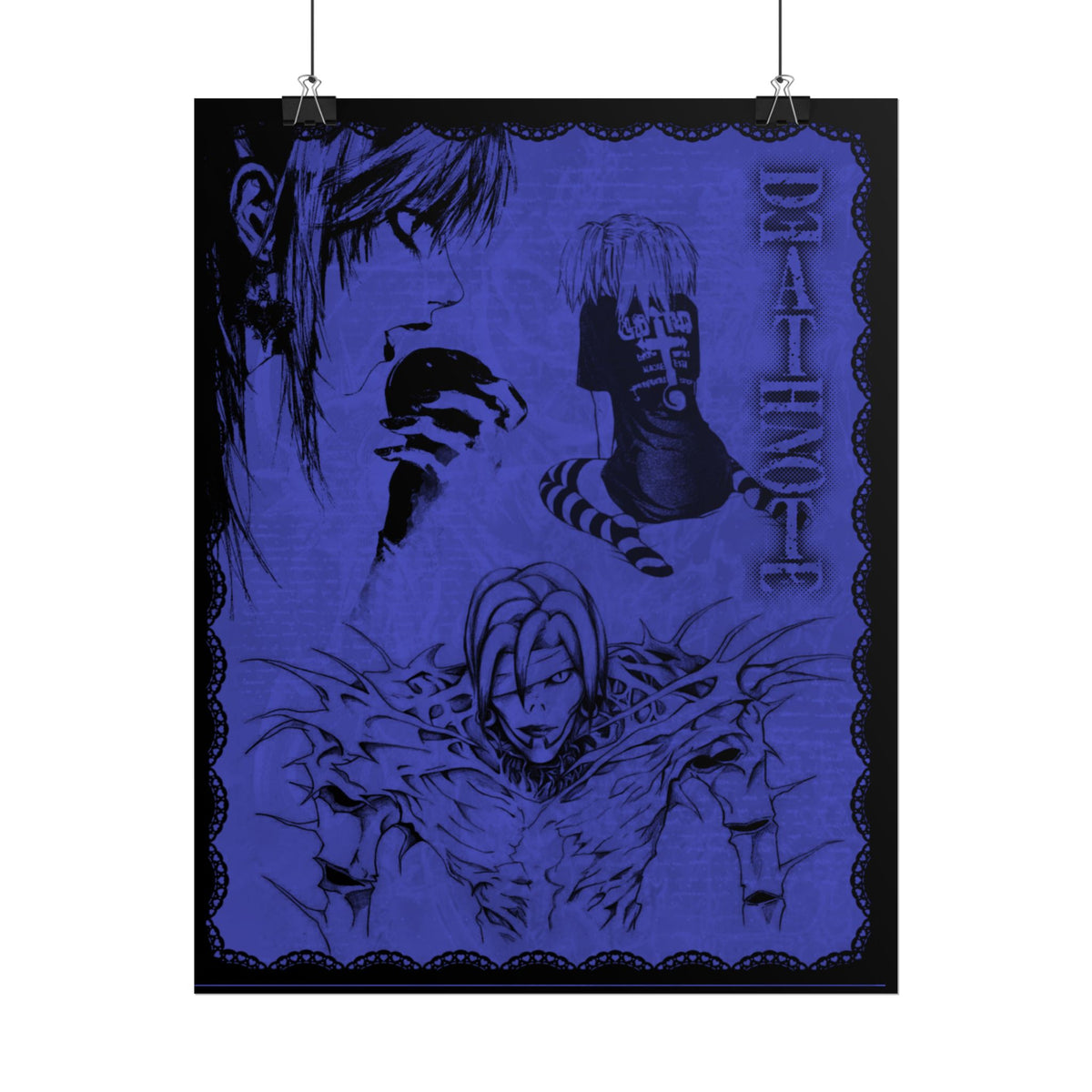 Death Note Anime Poster - Miss Amanae, Dark Blue L Shinigami Art (Rolled Poster)