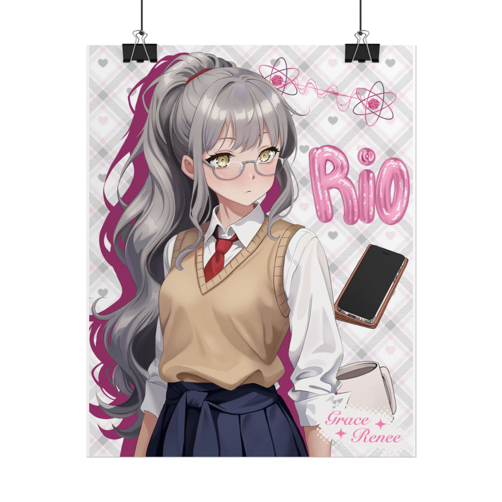 Rio Futaba Anime Girl Rolled Poster — Schoolgirl Aesthetic Wall Art