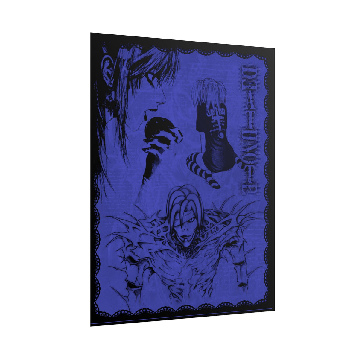 Death Note Anime Poster - Miss Amanae, Dark Blue L Shinigami Art (Rolled Poster)