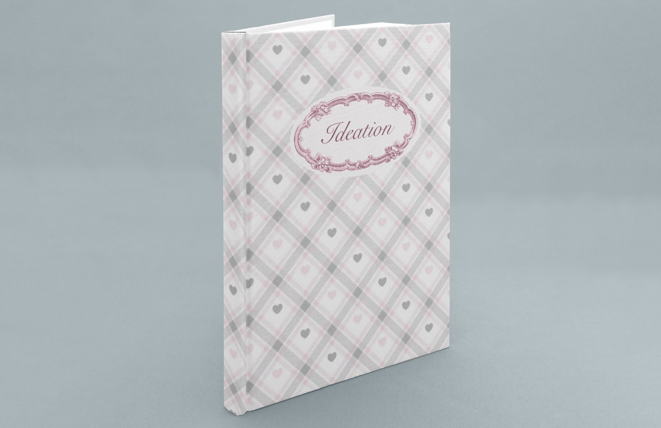 Gray Heart Patten Notebook