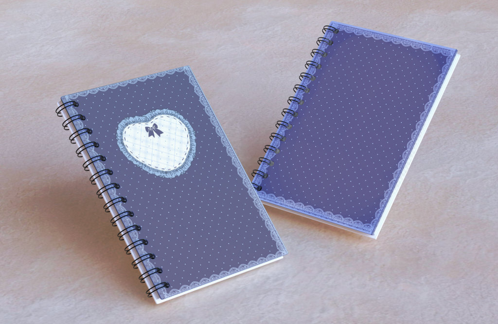 Purple Lace Heart Notebook Coil Bound