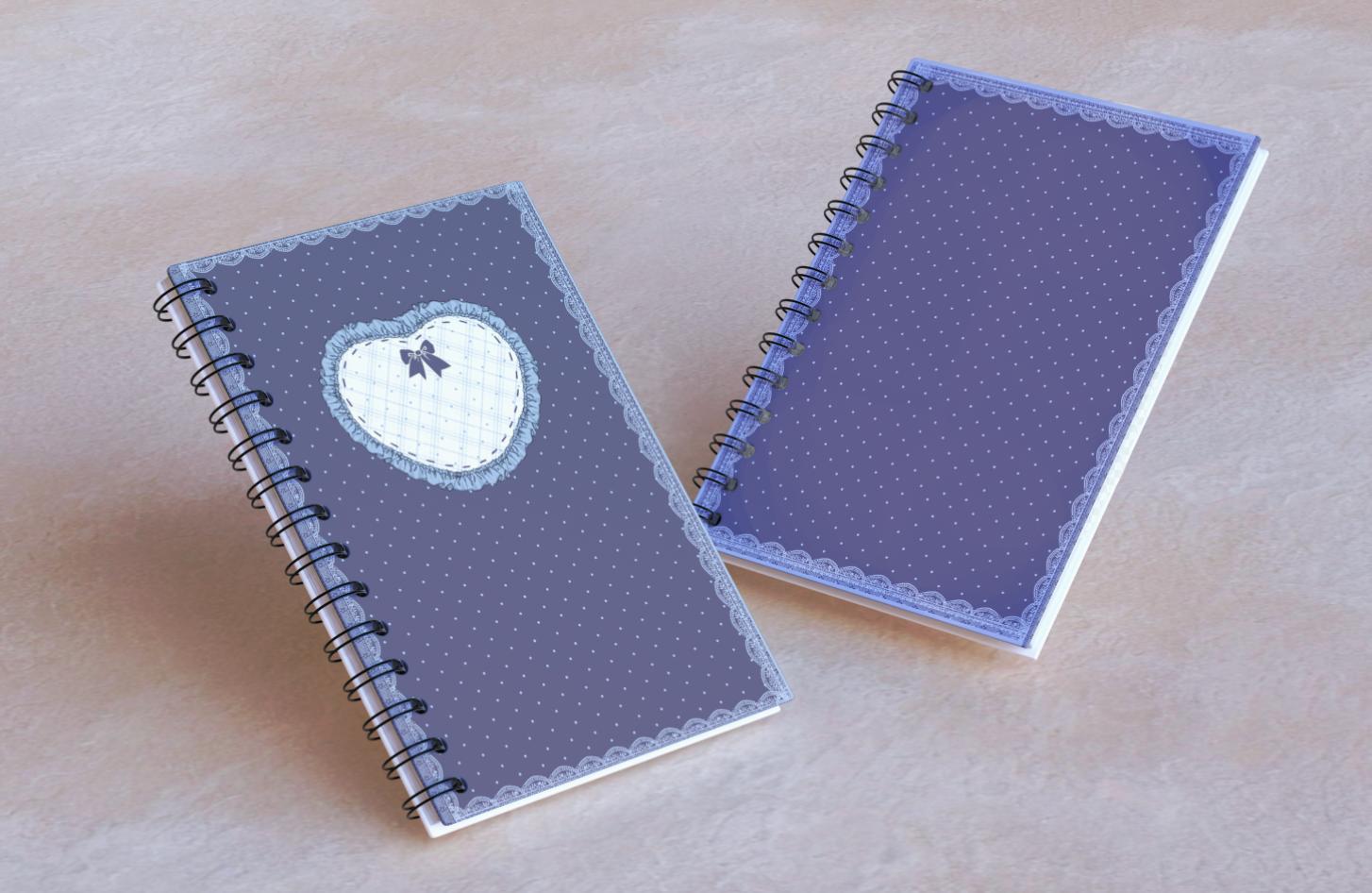 Purple Lace Heart Notebook Coil Bound