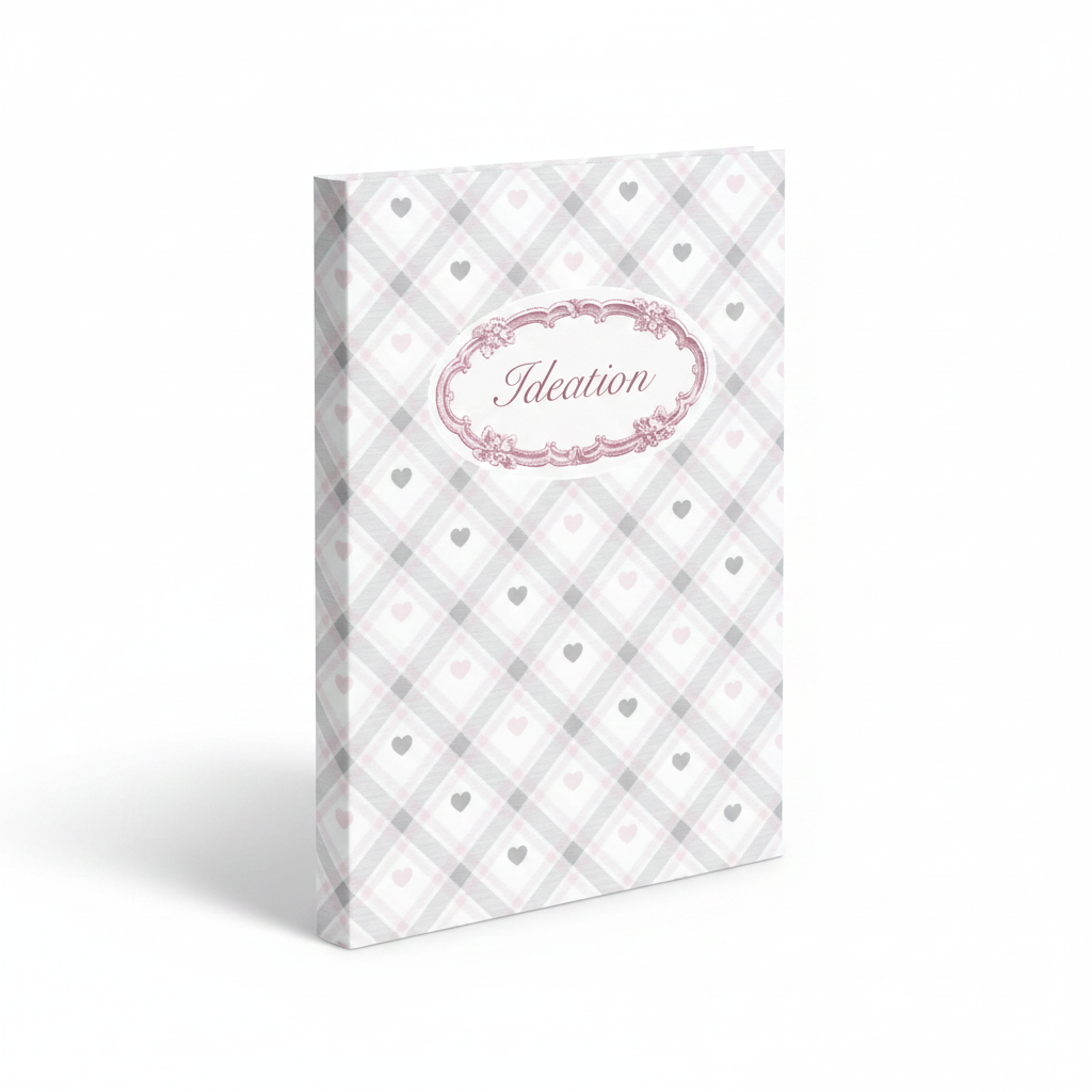 Gray Heart Pattern Hardcover Angled